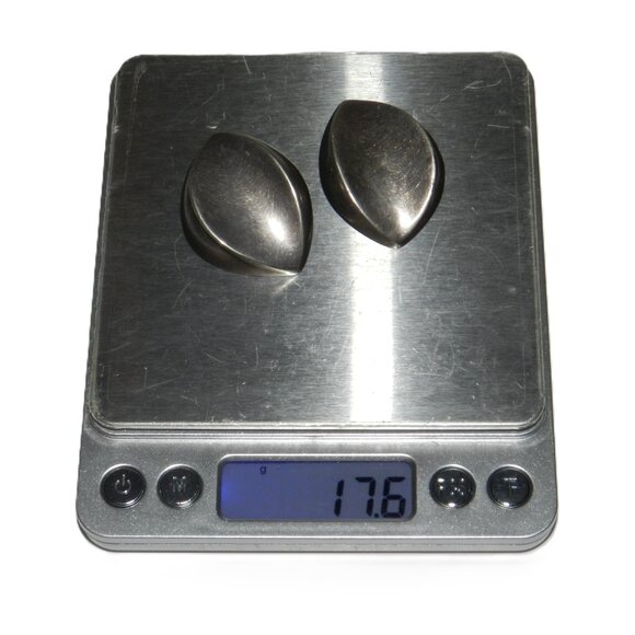 Vintage Bayanihan Sterling Silver Clip On Earrings Abstract Hollow 17.6 G Signed - Picture 8 of 10